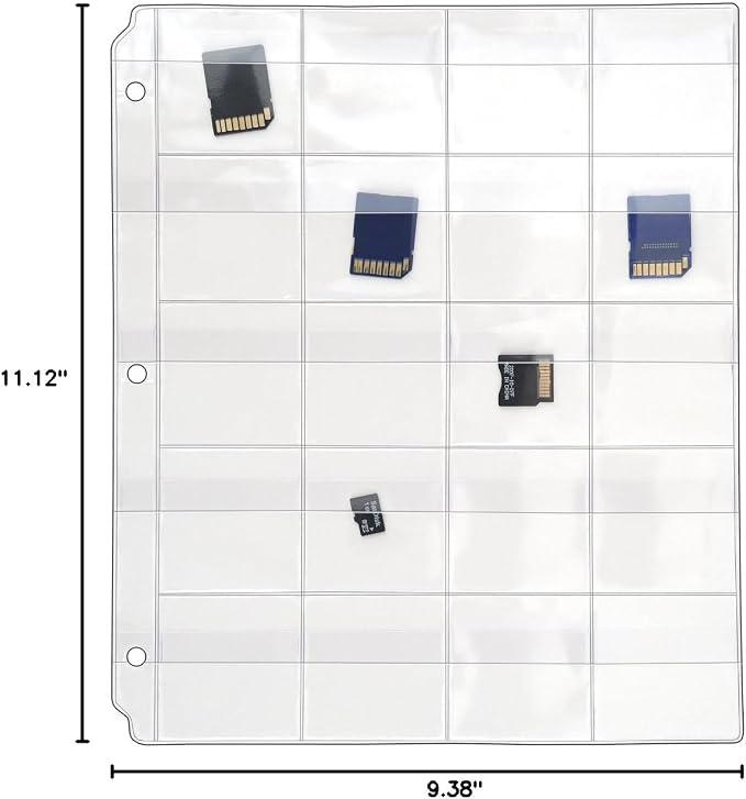 StoreSMART - 20 Pocket 3-Ring Binder Pages with Flaps - SD/Memory Cards - 10-Pack - VH1173F-10