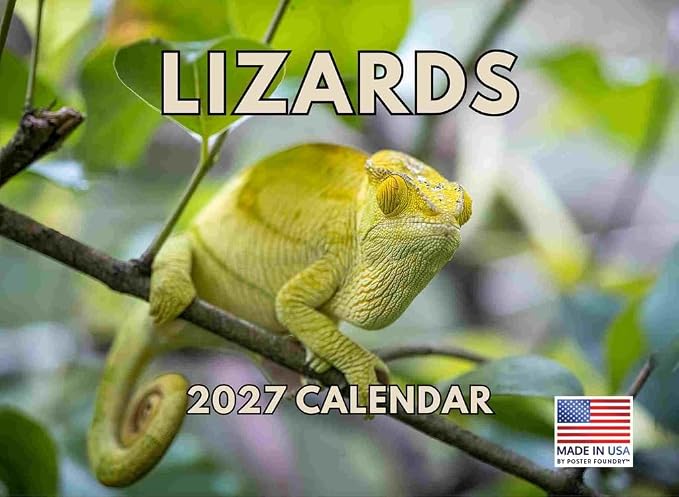 Lizard Calendar 2027 Monthly Wall Calender 12 Month