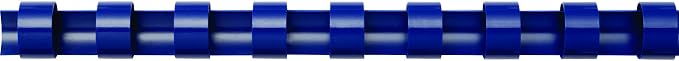 Fellowes A4 6 mm Plastic Binding Combs for Comb Binding Machine, Binds 2 to 20 Pages- Blue, Pack of 100