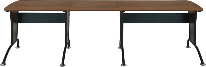 Techni Mobili Multi Configuration Desk, Reversible L-Shaped/Inline, Walnut | Corner Desk, Left/Right, Steel Frame, Spacious Work Area, Ideal for home office, Workspace organization