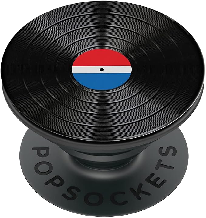 PopSockets Adhesive Phone Grip, Holder- 45 RPM | Secure Comfortable Hold, Anti-Drop, Kickstand, Spinning, Spinner, Backspin, iPad, Removable, Popper