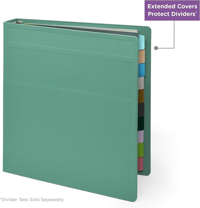 Carstens 1.5-Inch Heavy Duty 3-Ring Binder - Side Opening, Mint, Durable Plastic, Precision No-Gap Rings, Waterproof Covers, No Pockets, Holds 250 US Letter Sheets, BPA-Free, Made in USA (2040-3R)