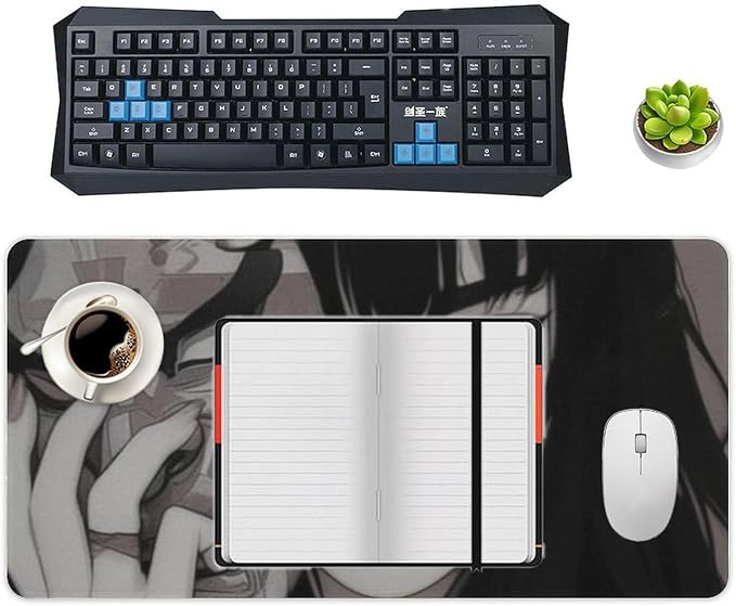 Gaming Mouse Pad Large Mousepad Female Samurai Anime Girl Cool Retro Japanese Desk Mat Big Mousepad Extended Keyboard Computer Pad Office Desk Organizers and Accessories 30x60cm, Style