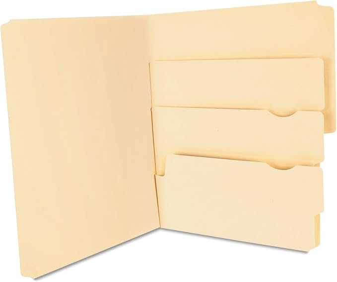 Pendaflex Divide It Up File Folders, Paper and Documents Organizer, Folder with Pockets, Manila File Organizer for School, Home and Office, Letter Size, 24/Pack (10770)