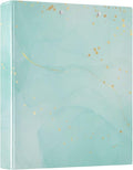 Turquoise Round Ring Binders 1.5 Inch Marble Tie Dye Style 3 Ring Clipboard Binder for Office School Work Supplies File Folder Document 200 Sheet Capacity Easy Open