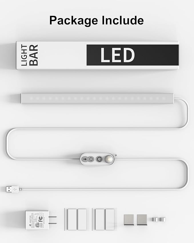 ASOKO Motion Sensor LED Under Counter Light 14.5in 3 Color | ASOKO 14.5" Motion Sensor Under Cabinet LED Light, 3 Color Changing Plug in Counter Bar for Kitchen Desk