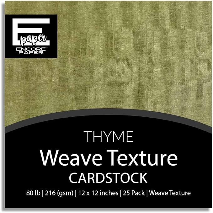 Thyme—12x12 Textured Cardstock | 80lb Textured Green Scrapbook Paper | Premium Cardstock for Cricut Cutting | 25 Sheets
