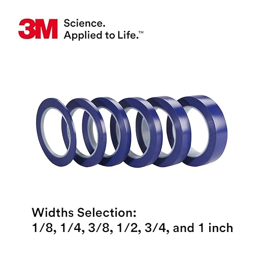 3M Vinyl Tape 471+, 1 in x 36 yd, Indigo, 1 Roll | Fine Line Tape for Paint Masking Striping, Color Separation and Complex Designs, High-Temperature