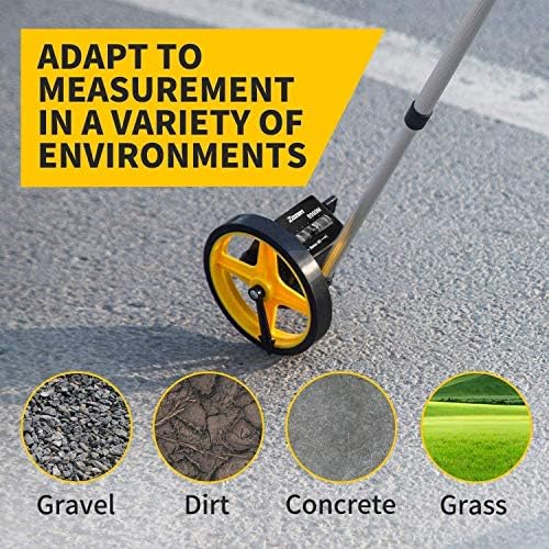 Zozen 6-Inch Measuring Wheel in Meters, Telescopic, One Key to Reset