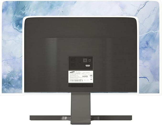 Baocicco Fashion Haze Blue Marble Screen TV Cover Cover 55 Inch Waterproof Full Body Covers for TV Display Screen Weatherproof Television Sleeve Compatible with Television LED LCD OLED TV