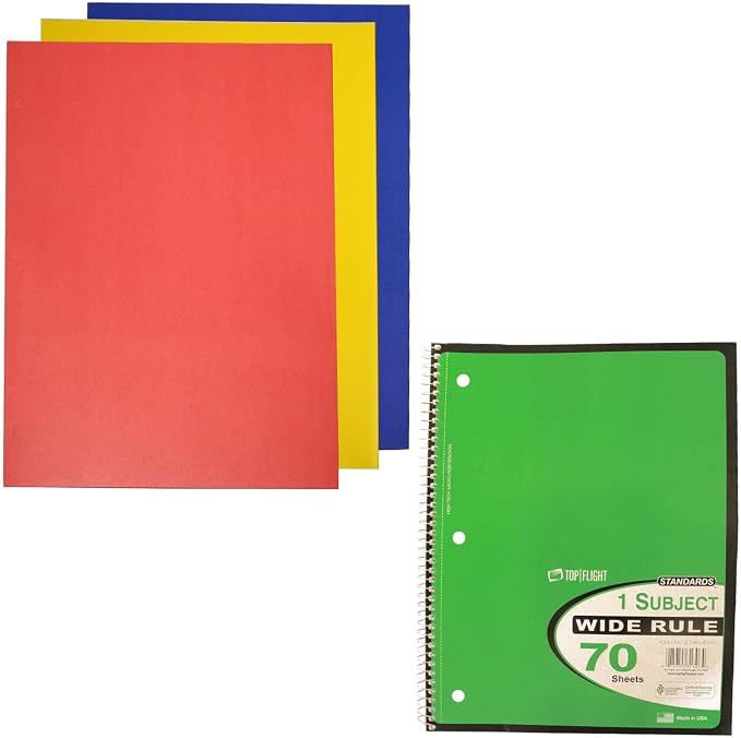 Moda West 50 Piece Bulk School Supplies Kits - Pens, Pencils, Crayons, and More - Value Pack of 12 Kits - Essential Box of School Supplies for Elementary, Middle, and High School Students