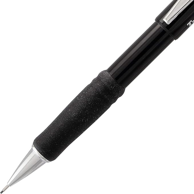 Pentel Mechanical Pencil 0.9 mm Twist Erase III, Twist Up Eraser, Pre-Loaded Super Hi-Polymer HB Lead, Black Barrel, 3-Pack