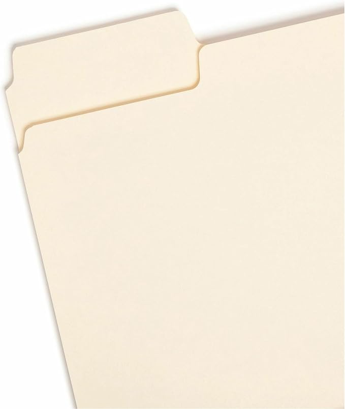 Smead SuperTab File Folder, Oversized 1/3-Cut Tab, Letter Size, Manila, 100 Per Box (10301)