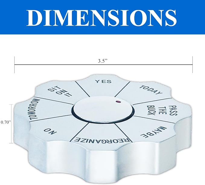 Natico Originals Rotating Decision Maker Paperweight, Fidget Spinner, Executive Gift, Desktop Organizer Trinket (60-2622)