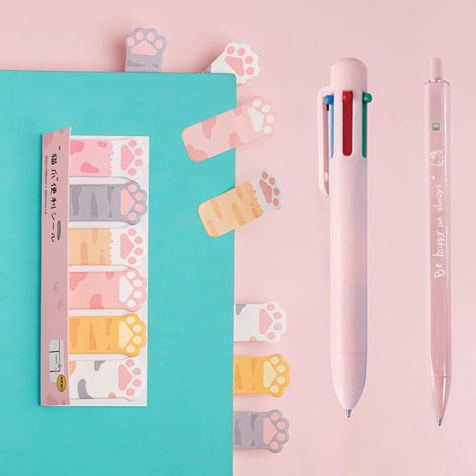 9Pcs Pink Cute Cat Stationery Gifts Set,Kawaii School Supplies