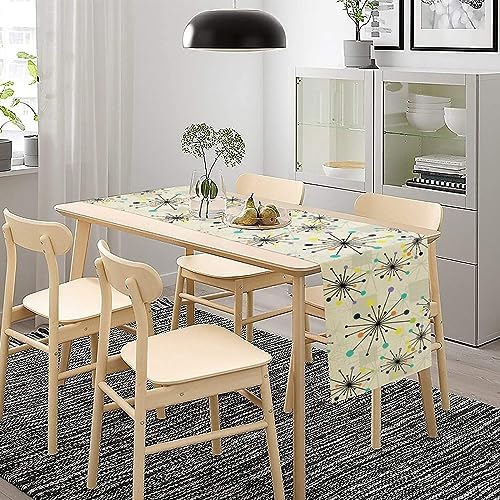 Mid Century Geometric Table Runner,Table Runners for Kitchen Dining Modern Tables Decor Decoration for Kitchen Family Dinner Table Holiday Party Farmhouse 13 x 90 Inch