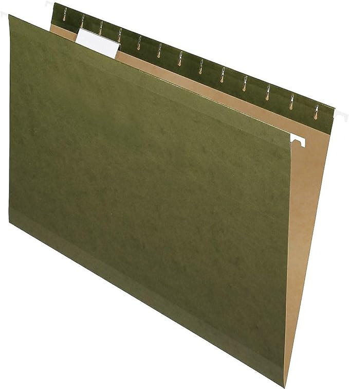 Pendaflex Reinforced Hanging Folders, Legal Size, Standard Green, 1/5 Cut, 25/BX (4153 1/5)