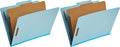 Amazon Basics Classification Folder for Documents and Organization, 1 Divider, 2" Embedded Fasteners, Letter Size, Light Blue, 10 Count (Pack of 2)