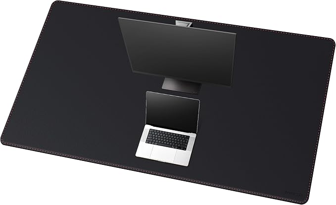 ZORESYN 63.0"x31.5" PU Leather Desk Pad Protector, Large Mouse Pad, Executive Computer Office Desk Mat, Non-Slip Waterproof Desk Writing Pad for Office and Home (Black)