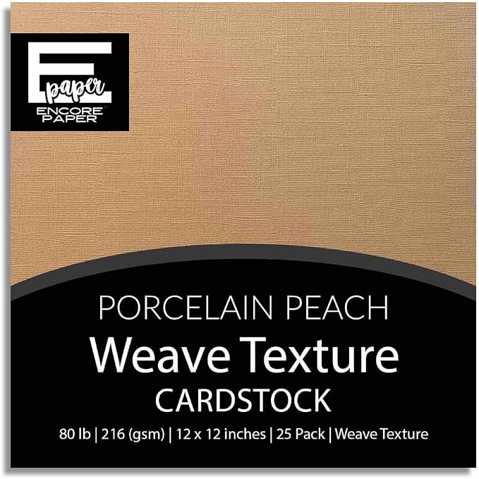 PORCELAIN PEACH—12x12 Textured Cardstock | 80lb Textured Orange Scrapbook Paper | Premium Cardstock for Cricut Cutting | 25 Sheets