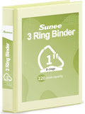 SUNEE 3 Ring Binder 1 Inch D Ring, Clear View Binder Three Ring PVC-Free (Fit 8.5x11 Inches) for School or Office Supplies, Yellow, 1 Pack