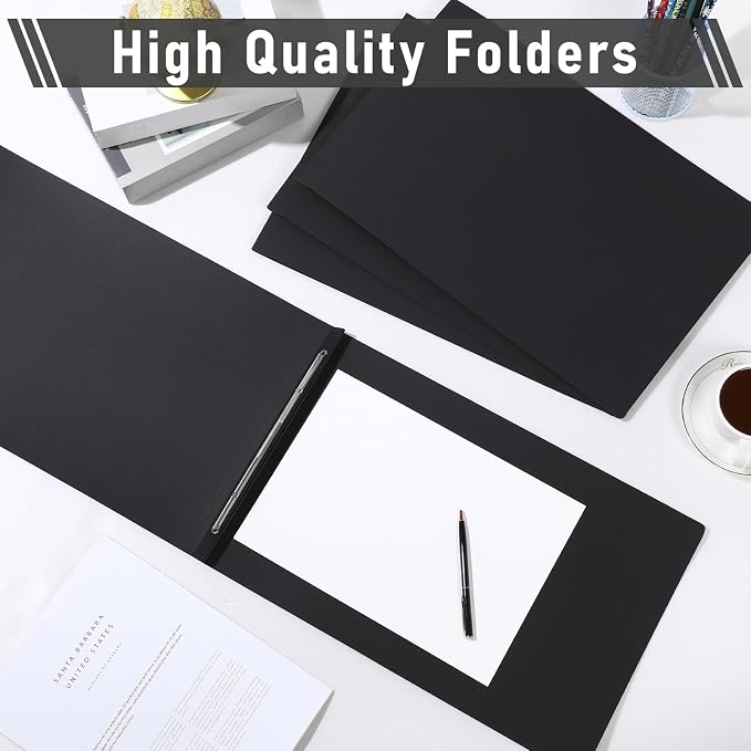 Resurhang 60 Pcs 11x17 Inch Pressboard Report Cover, 3" Capacity Presentation Binder Folder with Metal Prong Paper Fastener to Neatly Bind Reports Proposals Transcripts, Other Documents (Black)