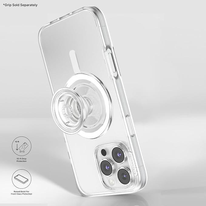PopSockets iPhone 16 Pro Max Phone Case with MagSafe, Wireless Charging Compatible, Clear - Clear
