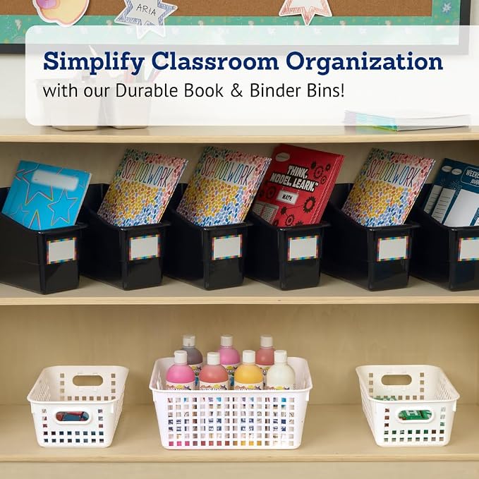 Really Good Stuff Durable Book & Binder Holders - 6 Pack - Black