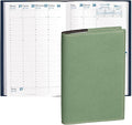 Quo Vadis 2026 Minister - Weekly/Monthly Planner - 12 Months, Jan. to Dec. - 6 1/4 x 9 3/8" - Grained Faux Leather Club Sage Cover- Time Management Appointment Organizer