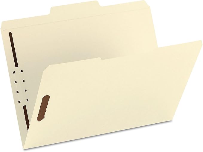 Smead Fastener File Folder, Reinforced 1/3-Cut Tab, Letter Size, Manila, 50 per Box (14537)