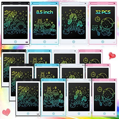 Zhehao 32 Pcs LCD Writing Tablet for Kids 8.5" Erasable Doodle Board