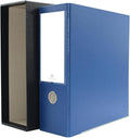3-Ring Premium Binder & Slip Case - Navy, by Bindertek | 4" Spine Width, 675 Sheet Capacity, 3" D-Rings, Linen-Textured Covers, Steel Reinforced Edges