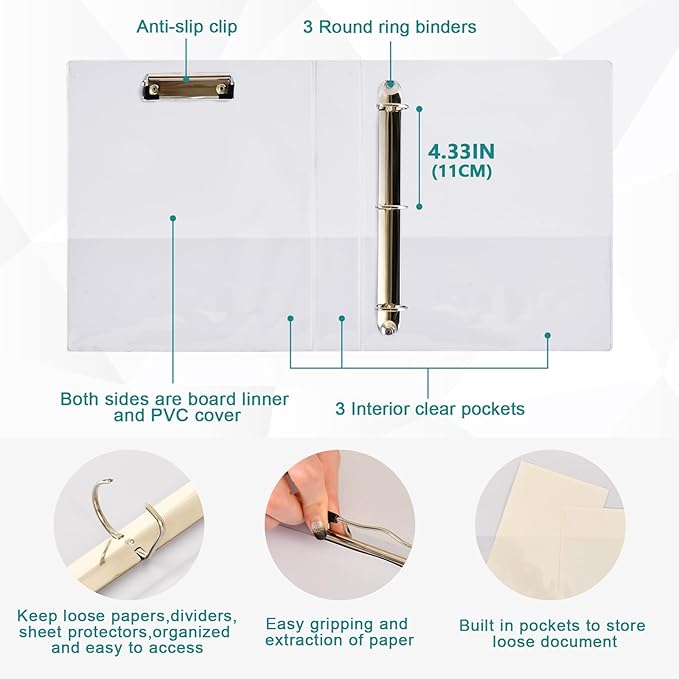 ALAZA 3 Ring Binder Cute Red Lobster Clipboard Round Ring Binder Holds 1.5 Inch Three Binders Heavy Duty Binders for Office Supplies, 1Pack