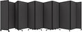 Versare Room Divider 360 Portable Wall Partition | Folding Panels | Large Freestanding Divider | Locking Wheels | Temporary Room Separator