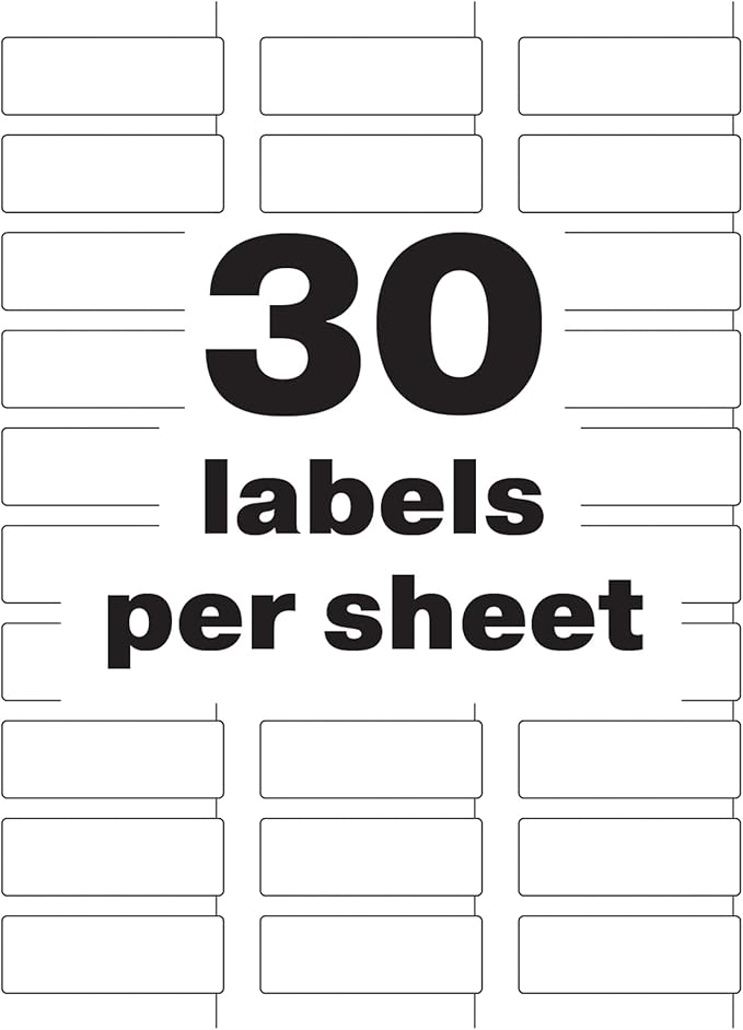 Avery White Asset Tag Labels, 3/4" x 2", Laser Printable Tags, 240 Waterproof Labels (61526)