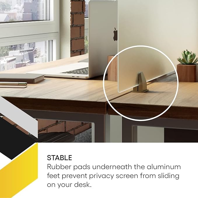 OBEX Acrylic Free Standing Screen, Divider for Desk Privacy Home & Office Partitions for Table Top Workstation, Portable Cubicle Panel for Work, 12" x 66", Clear