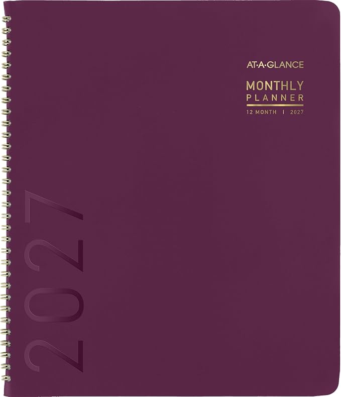 AT-A-GLANCE 2027 Planner, Monthly, 9" x 11", Contemporary, Purple (70250X1427)
