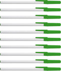 DISCOUNT PROMOS Value Stick Pens Set of 10, Bulk Pack - Blue Ink, Great for Office, School, Business, Tradeshows, Events - Green Cap
