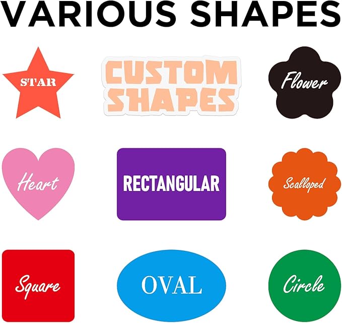 AHEADGOODS Custom Stickers - Personalized Labels, Customized Stickers with Any Design Image Logo Text, 100 Labels (Scalloped, 3"x3")