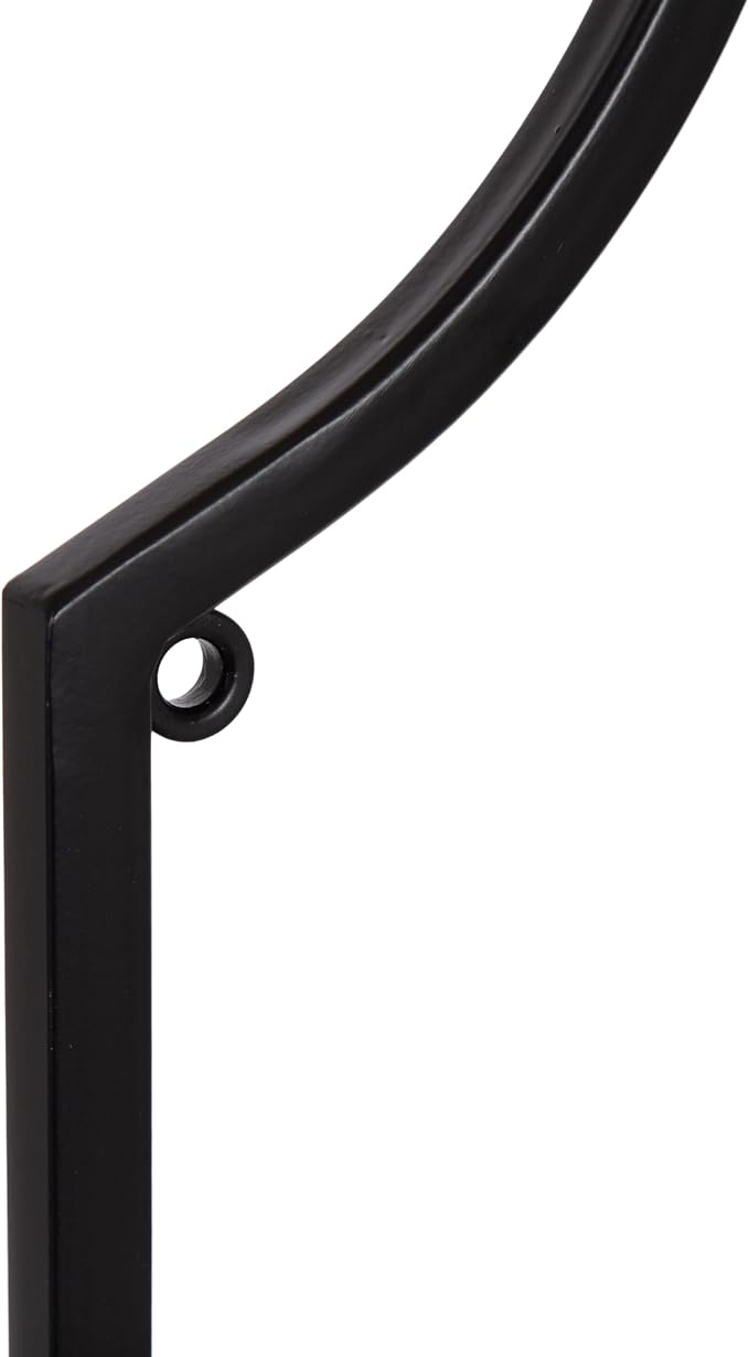 Kate and Laurel Ciel Glam Geometric Rectangular Wall Shelf; 18 x 24; Black; Decorative Shelves for Use as Over-the Toilet Storage or Bedroom Display Shelving