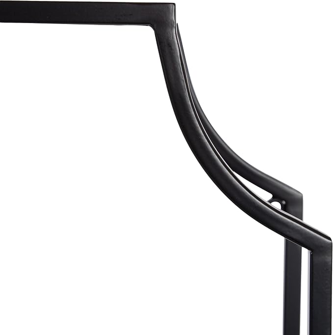Kate and Laurel Ciel Glam Geometric Rectangular Wall Shelf; 18 x 24; Black; Decorative Shelves for Use as Over-the Toilet Storage or Bedroom Display Shelving