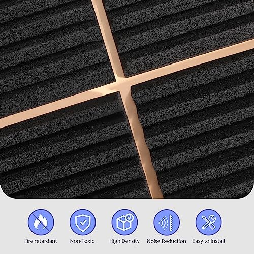 80 Pack Acoustic Foam Panels,1"X 12" X 12"Sound Proof Foam Panels,High Density Sound Absorbing Panels,Soundproof Wedges Panels for Studio Recording & Office & Home