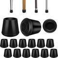 VOCOMO 3/4" Round Rubber Chair Leg Tips Caps, Chair Leg Floor Protectors Furniture Legs Caps Non Slip Reduce Noise for Hardwood Floors (Black, 12 Pack)