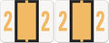Smead BCCRN Bar-Style Color-Coded Numeric Label, 2, Label Roll, Light Orange, 500 Labels per Roll (67372) (Pack of 2)