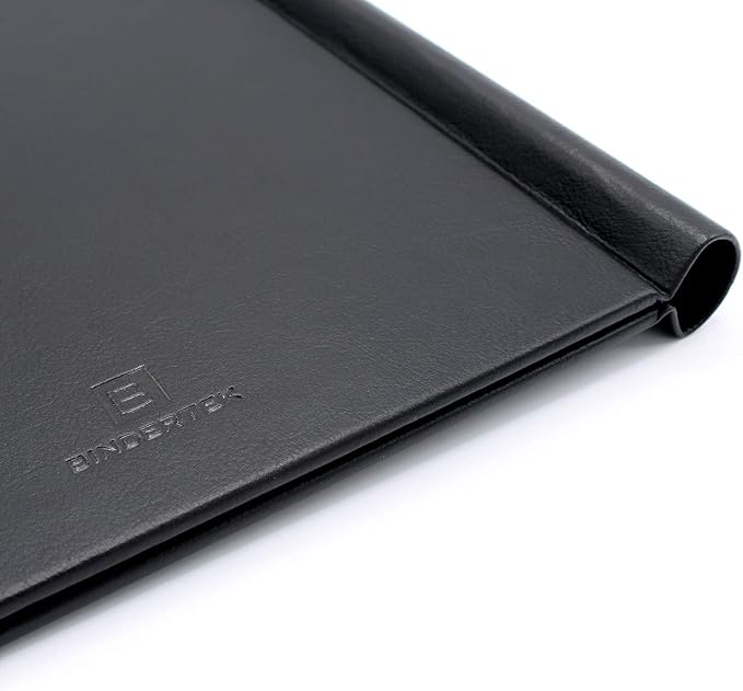 Faux Leather Springback Thesis Binder - Black, 1" Spine, by Bindertek | 150 Sheet Capacity, High-Tension Spring Clamp Style, Perfect for Thesis Work, Legal Documents, Menus, Portfolios, Photography