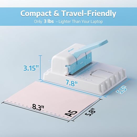 OFFNOVA Cinch Book Binding Machine, 2:1 Pitch Square & Disc Hole, Compatible with Wire Binding, Book Binder Includes Double Loop Wire and Discs for Journals, Planners, Notebooks, Calendars
