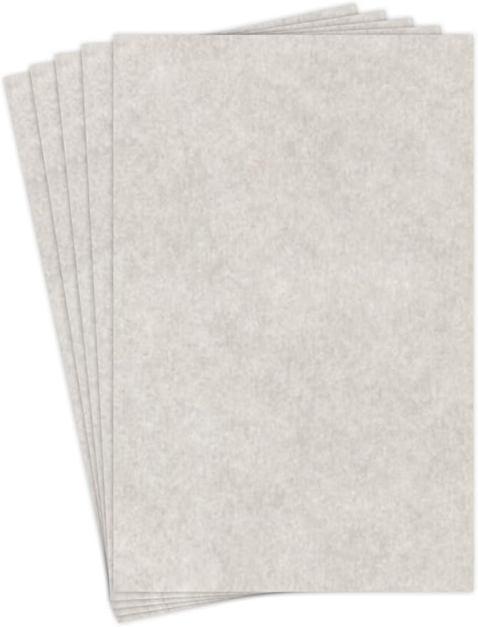 Smoke Gray Stationery Parchment Paper | 24 Lb Bond / 60 lb Text / 90 GSM Paper | 50 Sheets Per Pack | 11” x 17” Inches