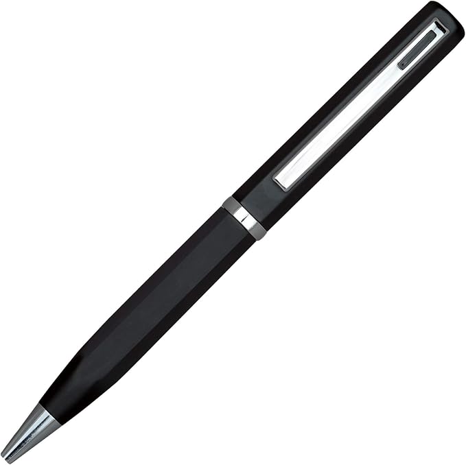 Lanier Licia Ballpoint Pen - Shiny Chrome Ring & Parts with Medium Tip 0.7mm Cross Style Refill (with Accents - White or Black or Pink or Purple)