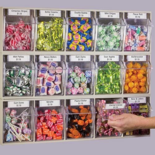 Akro-Mils TiltView Plastic Storage Cabinet with 5 Tilt Out Bins, Horizontal Plastic Parts Organizer, Teacher Toolbox, and Office Supply Organizer, 23-5/8" W x 6-1/2" H x 5-5/8" D, Stone