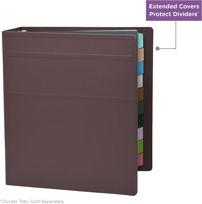Carstens 3-Inch Heavy Duty 3-Ring Binder - Side Opening, Plum, Durable Plastic, Precision No-Gap Rings, Waterproof Cover, No Pockets, Holds 400 US Letter Sheets, BPA-Free, Made in USA (1711-3R)